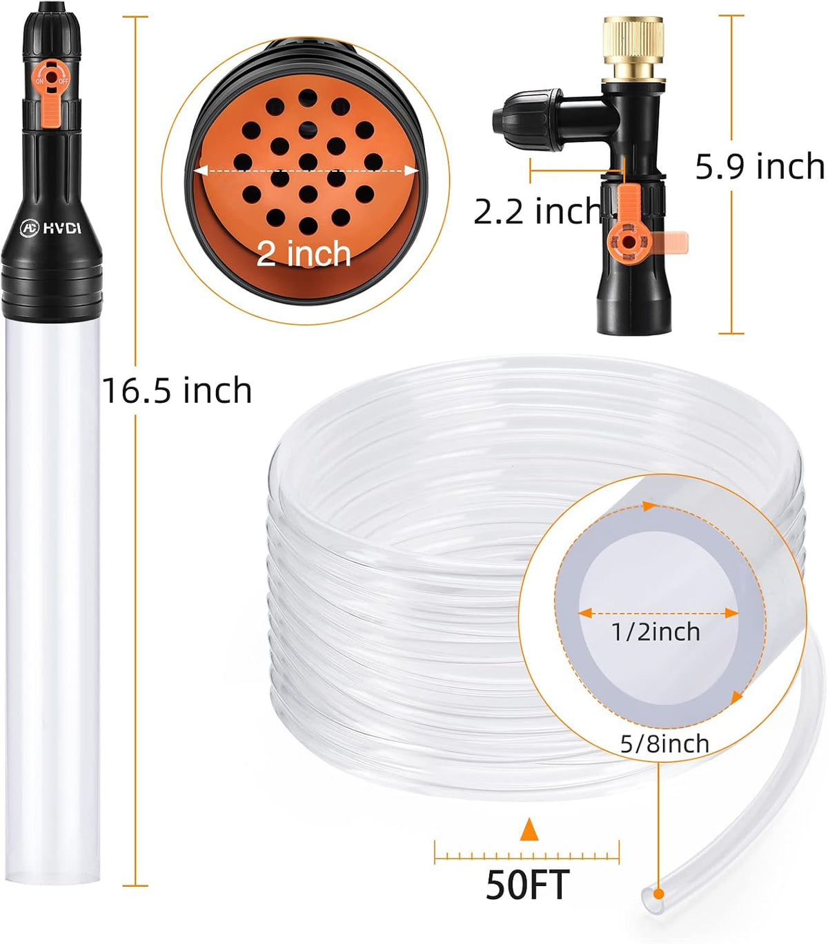 Gravel Vacuum for Aquarium Water Changer Fish Tank Cleaning Tools - 30ft - image 3
