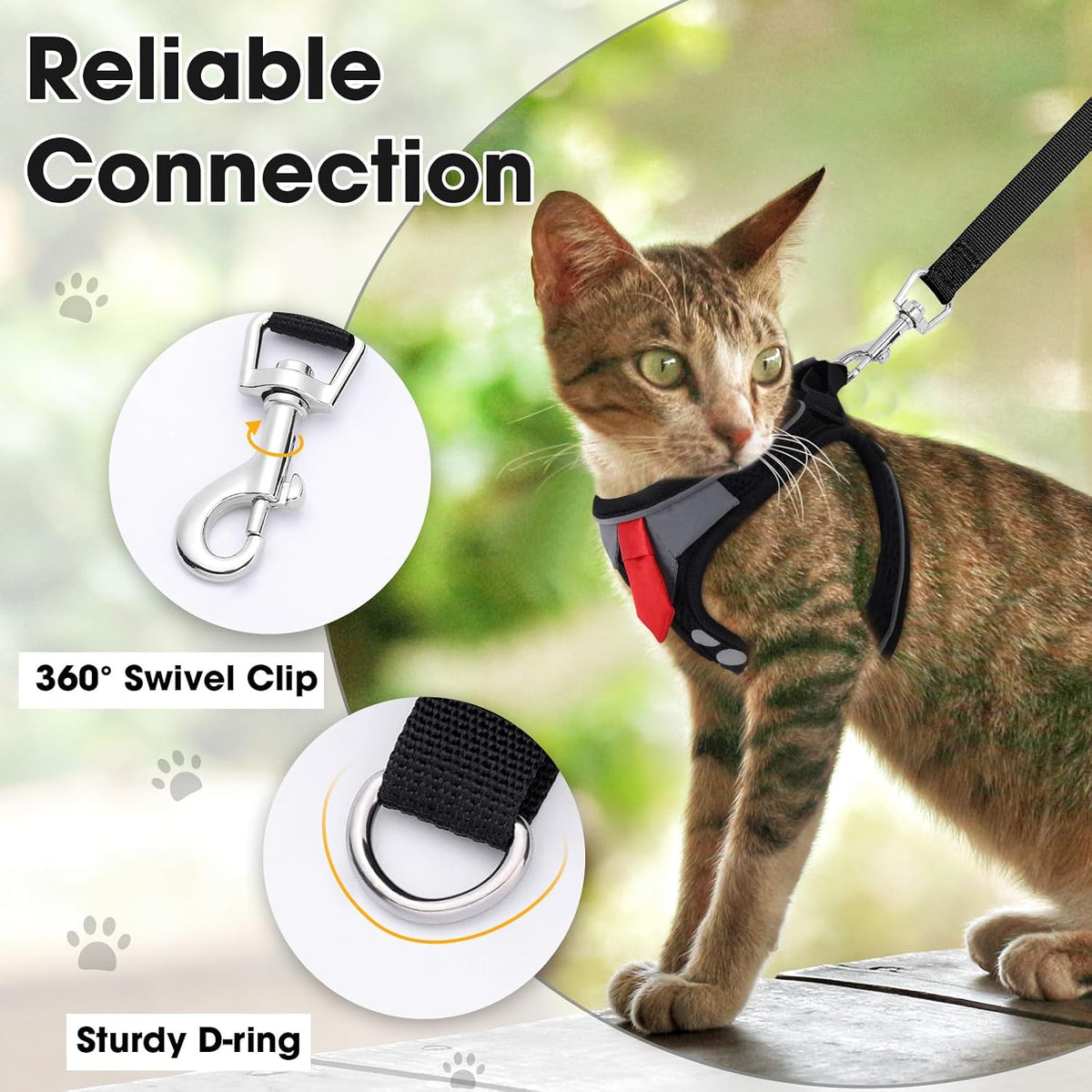Cat Harness and Leash Set for Walking Escape Proof Vest for Kitten – Essentials for Cats - Black / Extra Small - image 4