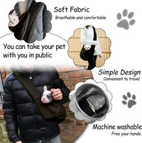 NATUYA Small Dog Cat Carrier Sling - Black / Canvas-Adjustable Strap - image 3