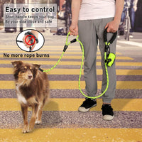 Plutus Pet Rope Dog Leash with Double Handles, Reflective - Rope-Green