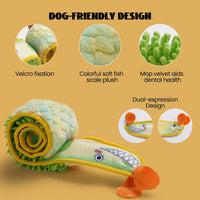 Nocciola EEL Squeaky Dog Toy - No Stuffing Yellow Eel - image 2