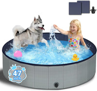 Dog Kiddie Pool for Small Medium Large Dogs, Multiple Pets - 47"x11.8"