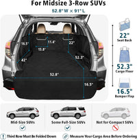 SUV Cargo Liner for Dogs - Trunk Cover with Side Walls for Compact SUV – Essentials for Dogs - Black with Pockets / Large (With Flaps) 93" - image 2