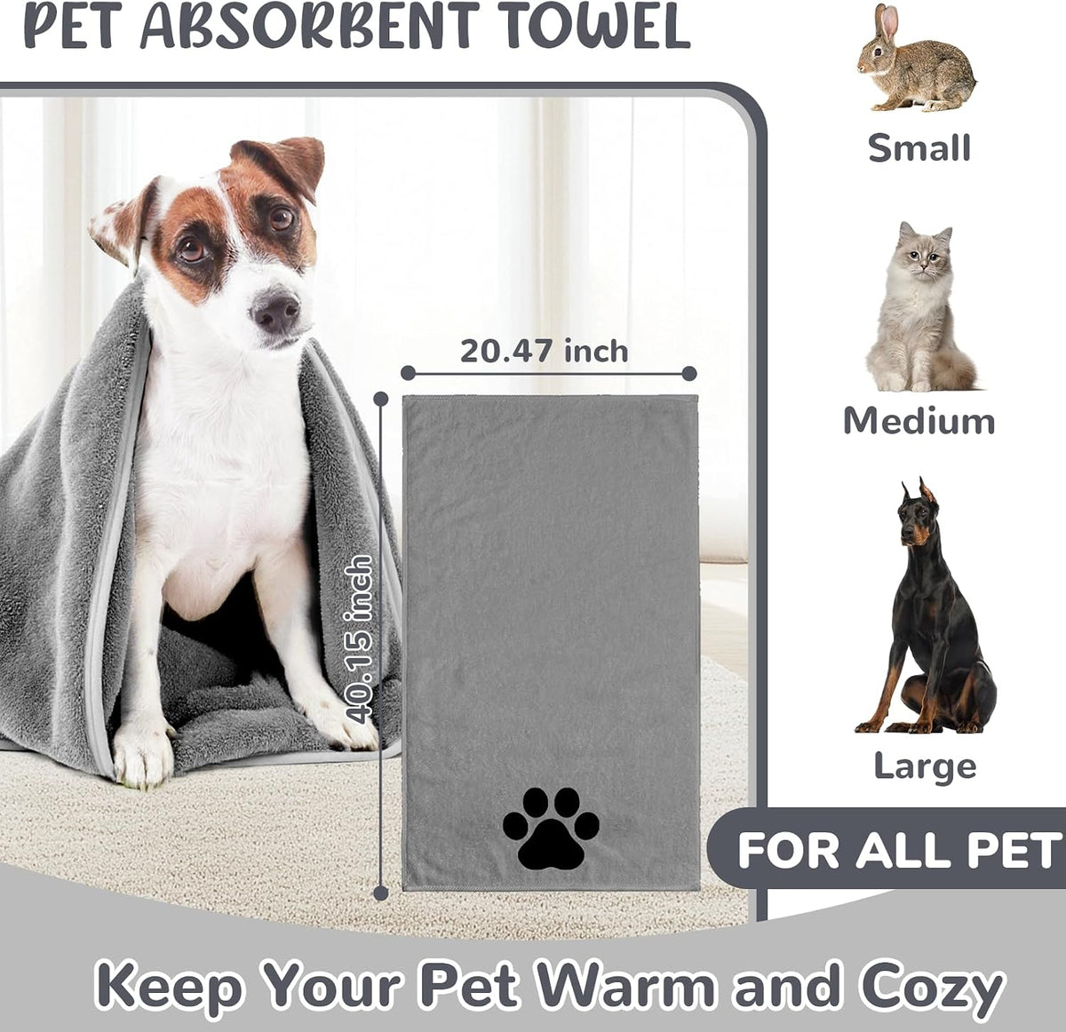 Dog Grooming Kit for Shedding, Bath Gloves - 8 PACK / Gray - image 4