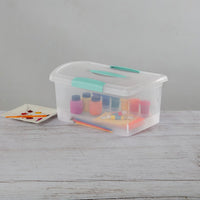 Sterilite Large Nesting ShowOffs, Clear Bin w/Latch Lid & Handle - Medium / 6 Pack - image 4