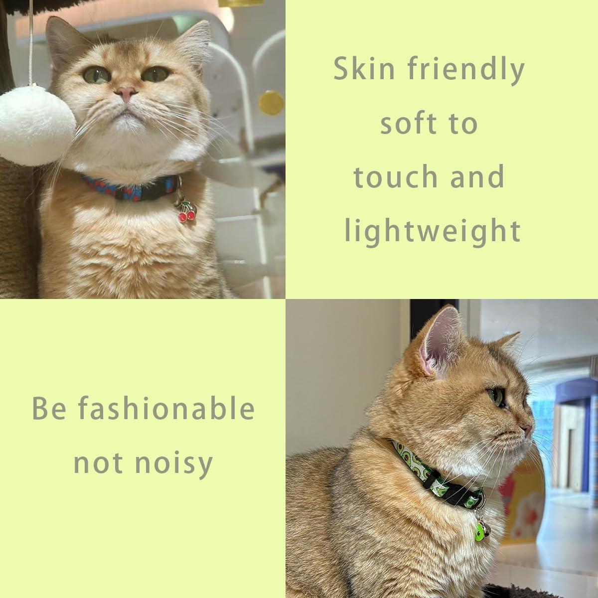 Yizepet Cat Collars with Bells, Breakaway Kitten Collar - fruit - image 4