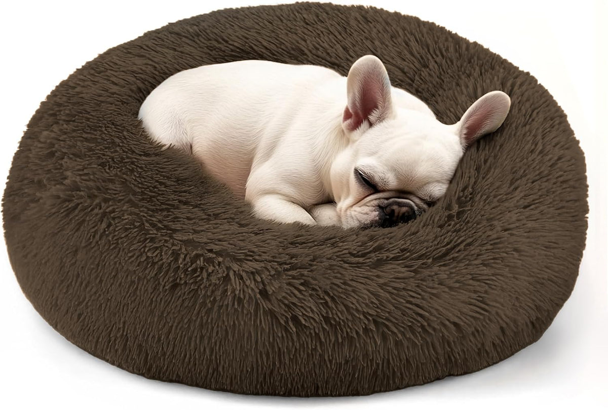 Hoewina Dog & Cat Bed for Indoor Cats - Coffee / 24.0"L x 24.0"W x 8.0"Th
