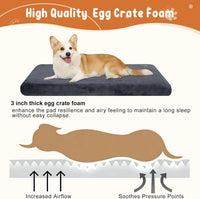 EMPSIGN Dog Bed Mat Crate Pad Mattress, Ultra Soft Pet Kennel - Grey / M(29"*18"*3") - image 2