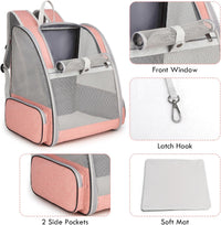 Cat Backpack Carrier, Small Dog Carrier Backpack with Fully Ventilated Mesh, Kitten Wand Feather - Pink - image 2