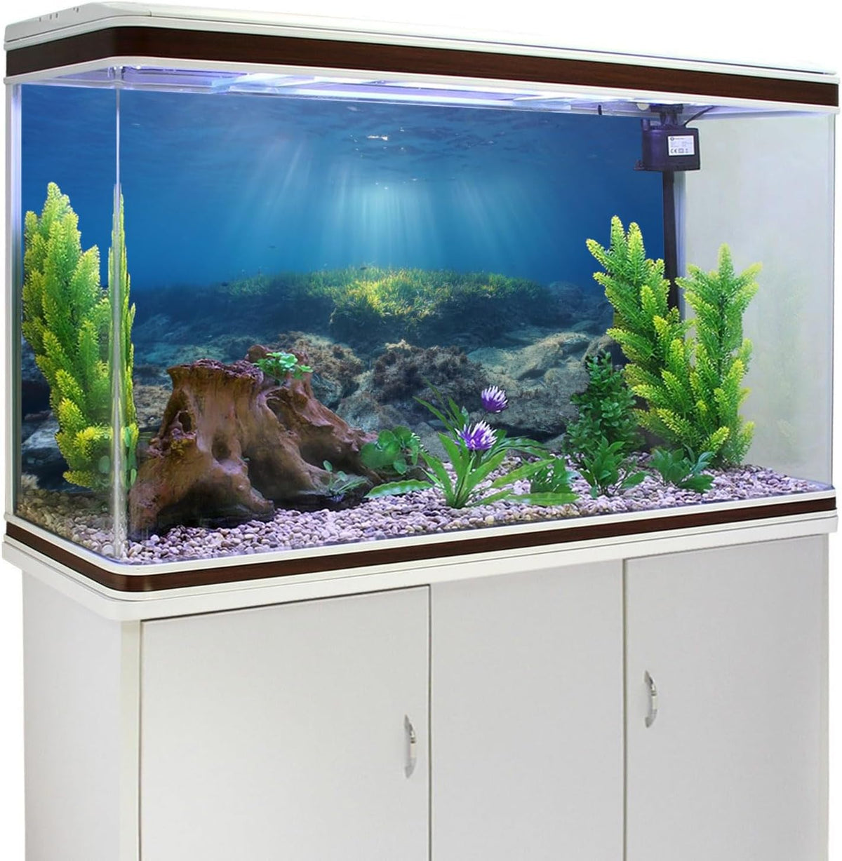 Ocean Floor Fish Tank Backdrop Underwater Stone Aquarium Backdrop - 48x18in/120x45cm - image 3