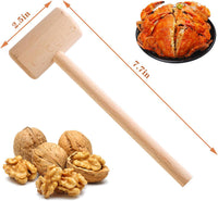 ZAUGONTW small natural hardwood crab mallet, 2.5 x 7.7 inches - view 7