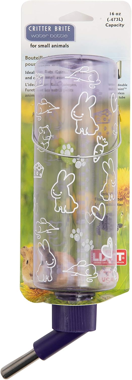 Lixit Weather Resistant Cage Water Bottles for Rabbits, Ferrets - Clear / 16 Ounce Pack of 1