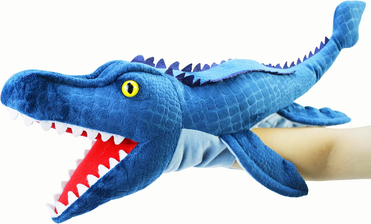Marine Animals Hand Puppets for Kids, Toddler Includes Sharks - Mosasaurus / Dinosaurs