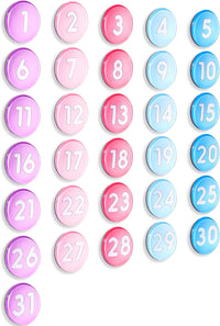 Tellegloww 1-31 magnetic calendar numbers in dark rainbow glass - view 8