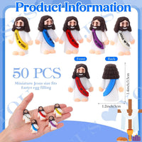 Bememo 50pcs Mini Jesus Loves You Religious Figures - Fresh Color - image 2