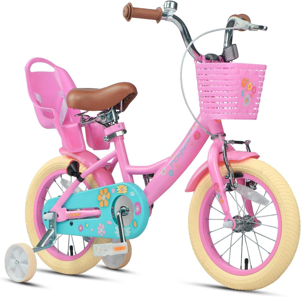 Glerc Maggie Girls Bike, 12-20 Inch Kids Bike for 2-13 Years Old Children, Princess Style Kids - Pink / 14 Inch