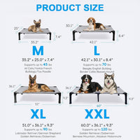 Elevated Dog Bed Raised Cooling Dog Cot for Large Dogs - Grey / 51.0"L x 36.0"W x 9.3"H - image 3