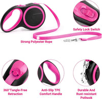 Segarty 26ft Dog Leash Retractable - Pink / 16ft(up to 44 lbs) - image 3