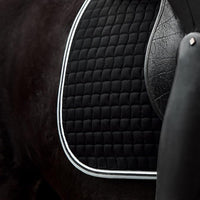 HORZE Adepto Padded All Purpose Quilted Equestrian Saddle Pad for Horses with Two-Tone Trim