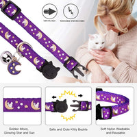 Baeuppit 2Pcs Breakaway Cats Collars Cat Collars for Boy & Girl Cats - 7.0-10.7'' / Pink+Purple - image 2