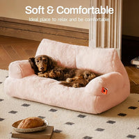 MEWOOFUN Cat Bed for Indoor Cats, Washable Dog Beds for Small Dogs & Cats with Removable Cover, Fluffy Cat Couch with Non-Slip Bottom (Pink, 26.0" L X 19.0" W X 13.0" Th)
