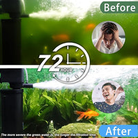 600GPH UV Aquarium Filter for 75-300 Gal Tank, Large Fish Turtle Tank Green Water Clean Machine Submersible Canister Filter Powerful Pump Pond Filter for Saltwater Freshwater Crystal Green Killing
