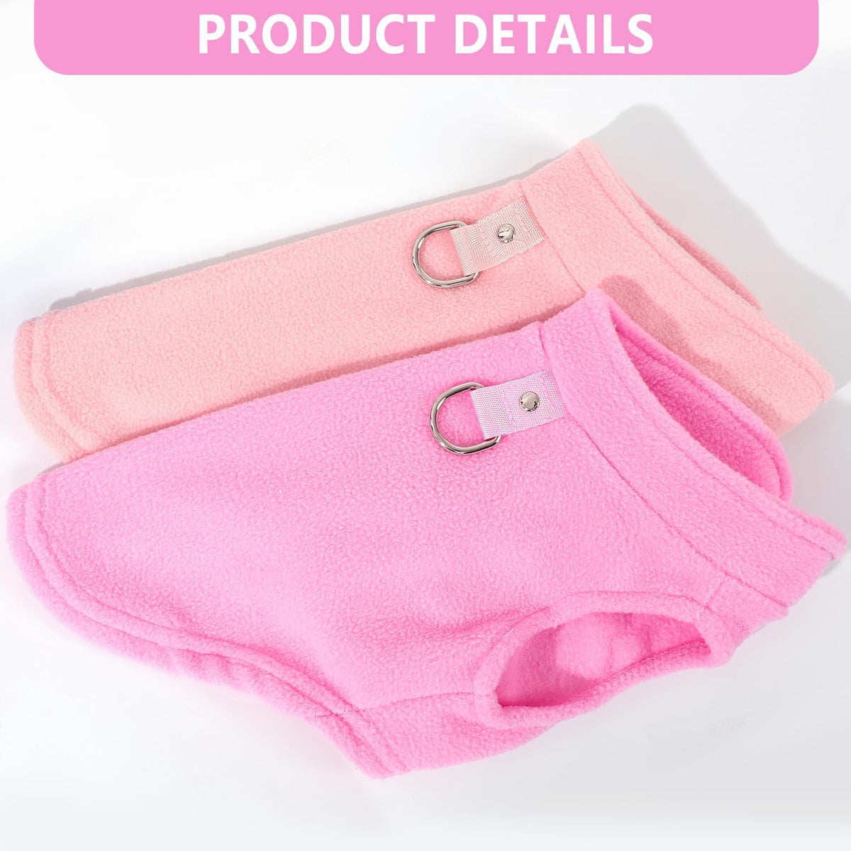 2 Pieces Fleece Dog Sweater Vest Winter Warm Dog Clothes for Small - pink,light pink / XXX-Large(37-49lbs) - image 2