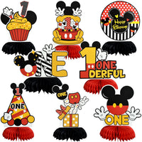 TONIFUL 1st Birthday Black Red Yellow Mouse Themed Table Centerpieces – Fun for Kids & Family - Red Mouse ONE