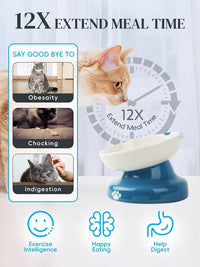Y YHY Ceramic Cat Slow Feeder - Blue / 6 inches - image 2