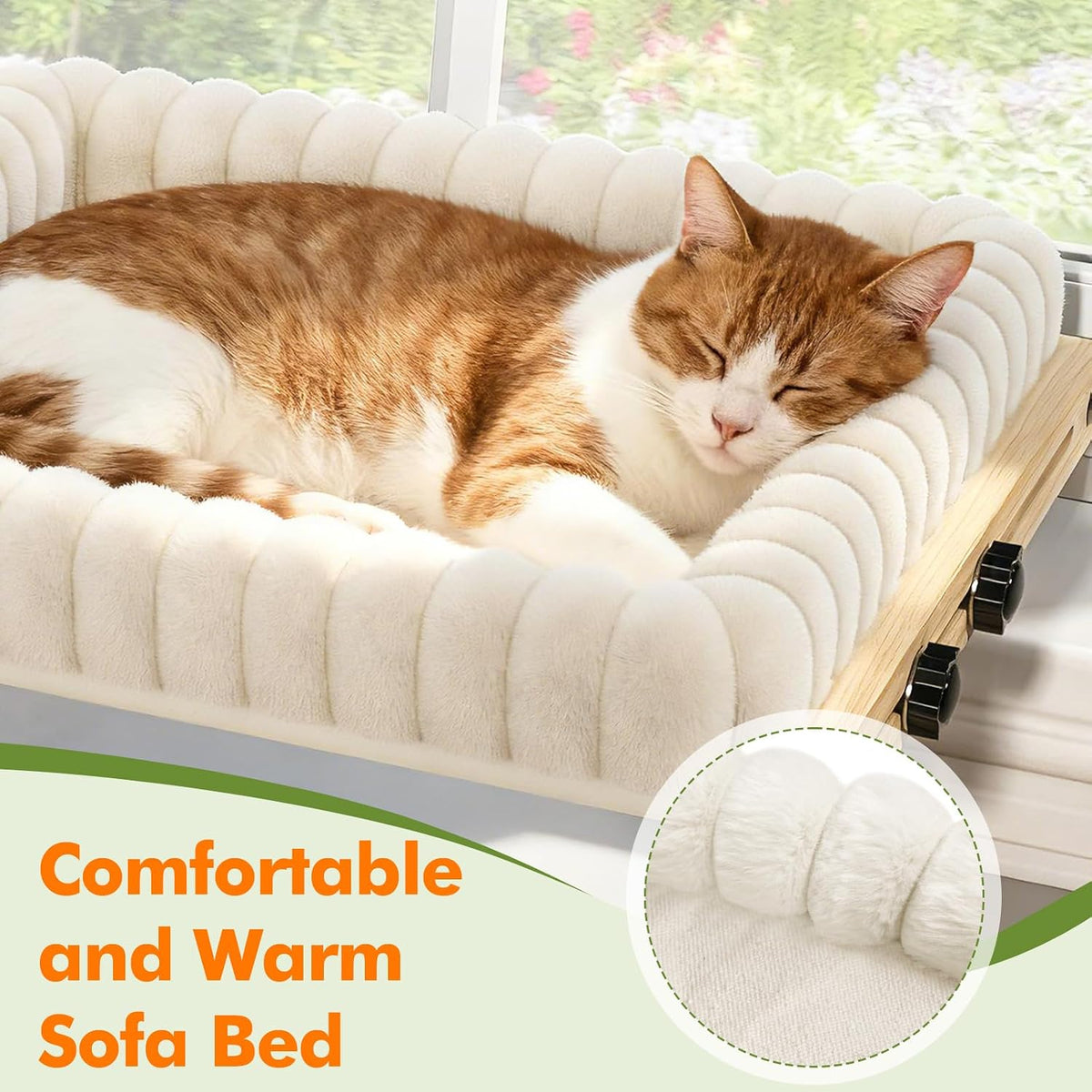 XiaZ Cat Perch for Window Cats Hammock Indoor Bed for Window - White / Small 18 * 16 * 9.4in - image 2