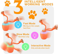 Interactive Dog Toys - [2025 Newly Upgraded] Motion Activated Ball for Small/Medium/Large Dogs, Automatic Moving Dog Toy Wicked Ball for Boredom & Training, Music, USB Rechargeable (Orange)