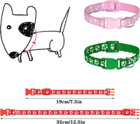 12 Pack Puppy Collars for Litter, Adjustable Puppy ID Collars – Essentials for Small Pets - M / Paw Print - image 2