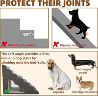 dog stairs for small dogs to 30 inches high beds, 6 step dog ramp stair for 18-36 inches couch-bed,pet stairs for small old meduim large dogs cats,Non-Slip balanced 6 tiers ladder,75 pounds Studry 33D