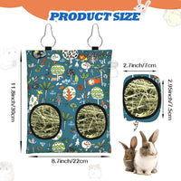 3 Pcs Rabbit Hay Feeder Bag - 11.8"×8.7" / Blue,Orange,Green - image 2