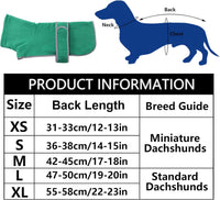 Dachshund Sweaters, Dachshund Coat Perfect Dog Winter Coat with Padded Fleece Lining - Large / Green - image 4