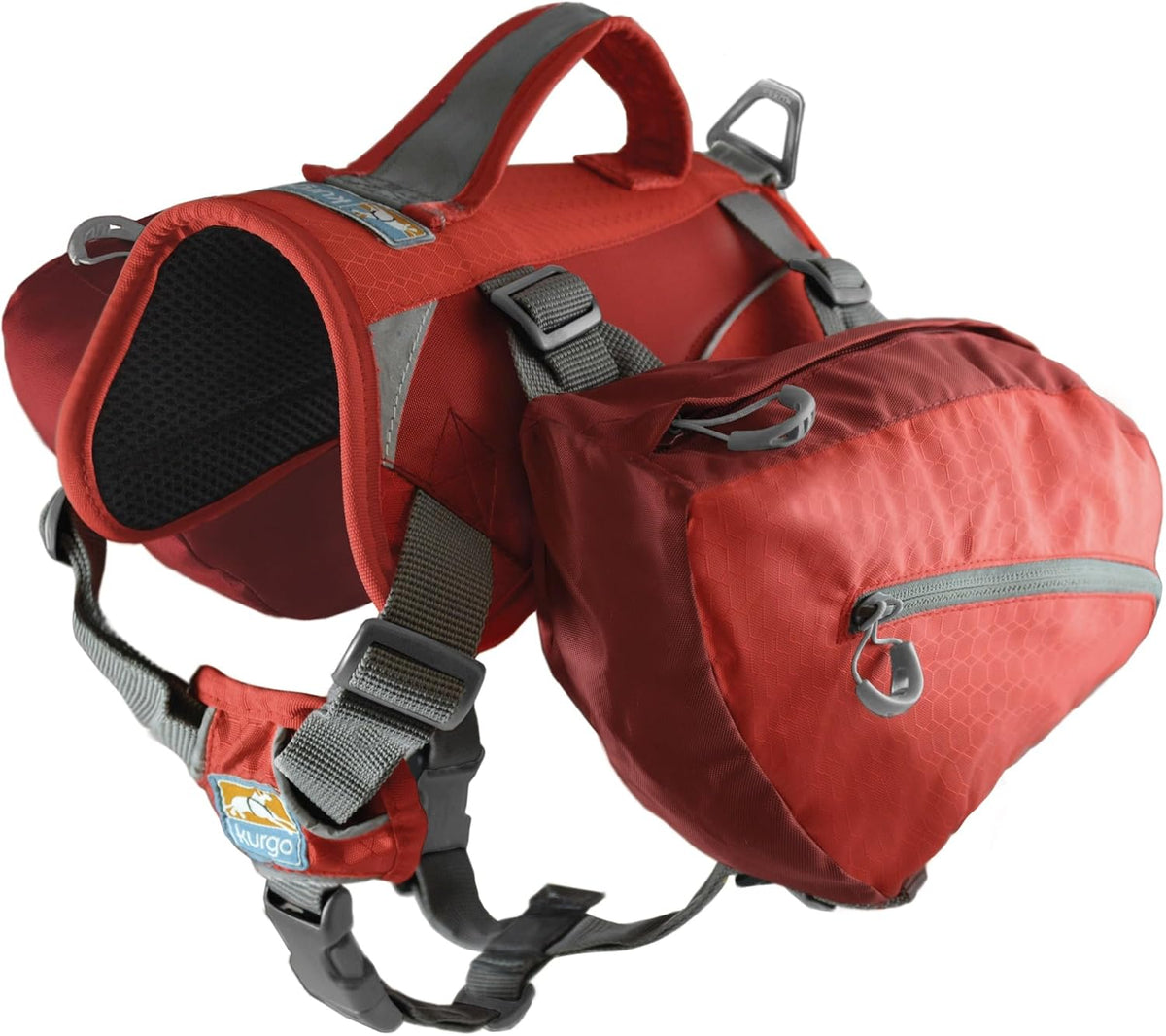 Kurgo Big Baxter Dog Backpack Harness - Baxter Pack / Chili/Barn Red