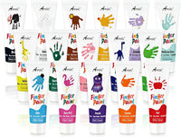 AROIC 8PCS Washable Finger Paint, Non-Toxic Finger Paints – Fun for Kids & Family - 16 Colors (1.05oz)