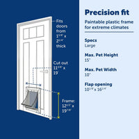 PetSafe Extreme Weather Plastic Pet Door - Plastic Frame / Large (Pack of 1) - image 2