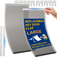 2PC Replacement Flap PAC11-11039 with Screws & Washers for PetSafe - With Bracket-smoky Translucent / Large PAC11-11039 / 2