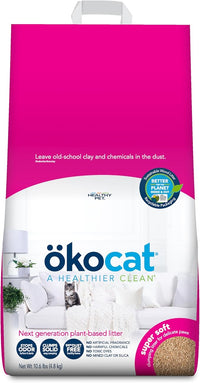 ökocat Super Soft Wood Clumping Cat Litter, Unscented, 10.6 pounds - Natural Ingredients, Stops Odor, Clumps Solid, 99% Dust Free, Great for All Cats, Sensitive Paws, Kittens