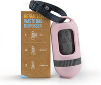 SVD.PET Dog Poop Bag Dispenser, Waste Bag Retractable, Black – Essentials for Dogs - 1-Pack -Primrose Pink