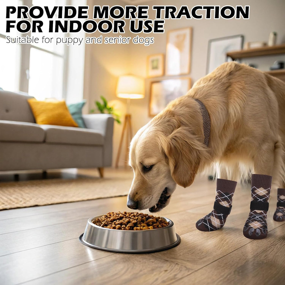 EXPAWLORER Dog Socks to Prevent Licking Paws - Small / Brown - image 3
