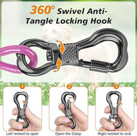 Tresbro 70 FT Dog Tie Out Cable with Spring, Shock Absorbing Tether Chains for Outside Aavilable in 10/15/20/25/30/40/50/70/100/120 FT, Heavy Duty Leads for Yard for Medium & Large Dogs Up to 500 LBS