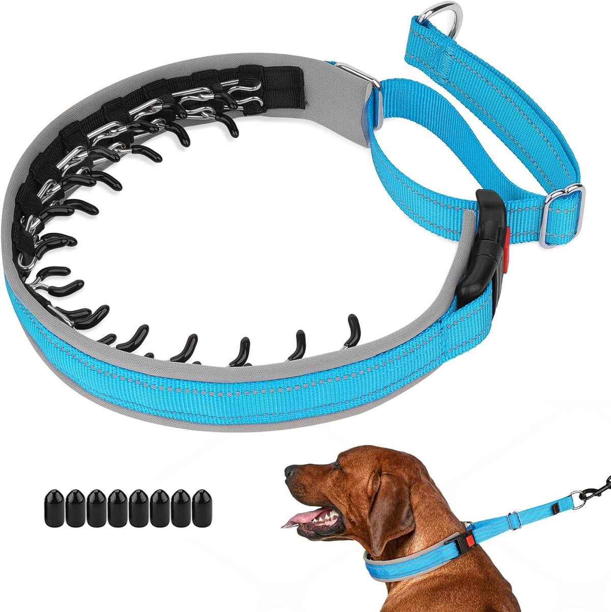 Martingale Dog Training Walking Collar for Pulling, M - Light Blue / Large,2.5mm,18.5-23.5"Neck