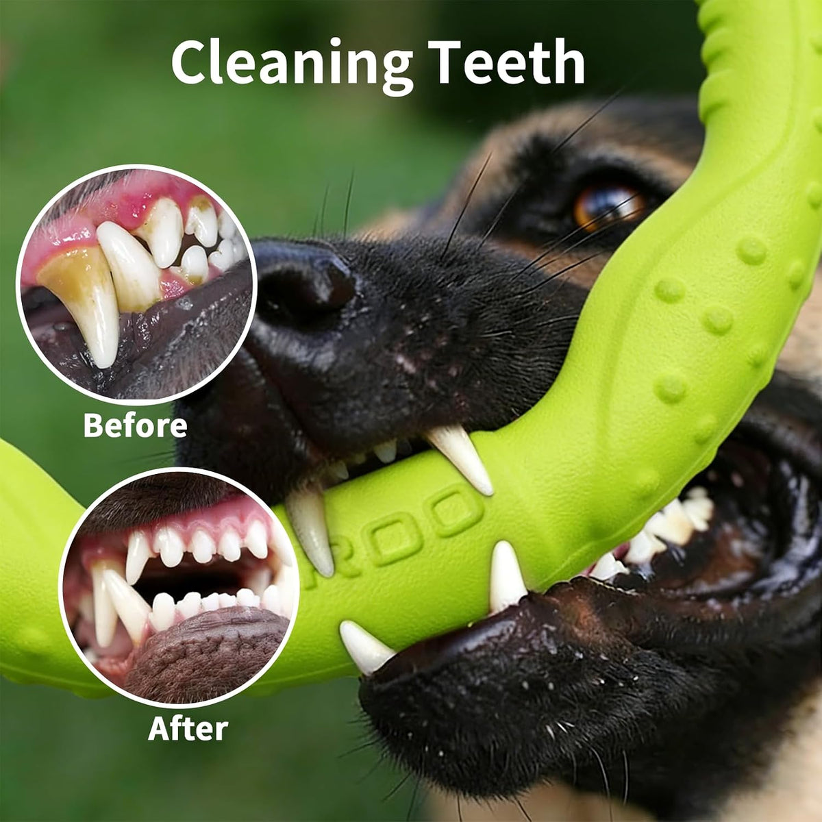 LaRoo Dog Flying Ring Toys, Floating Flying Disc Toys - Green-M - image 3