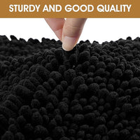IM HOME Extra Large 60" x 36" Black Dog Door Mats for Muddy Paws, Chenille Absorbent Dog Mat, Non Slip Heavy Mud Mat for Dogs, Soft Pet Bed Mat for Entryway, Mud Paws, Inside Floor