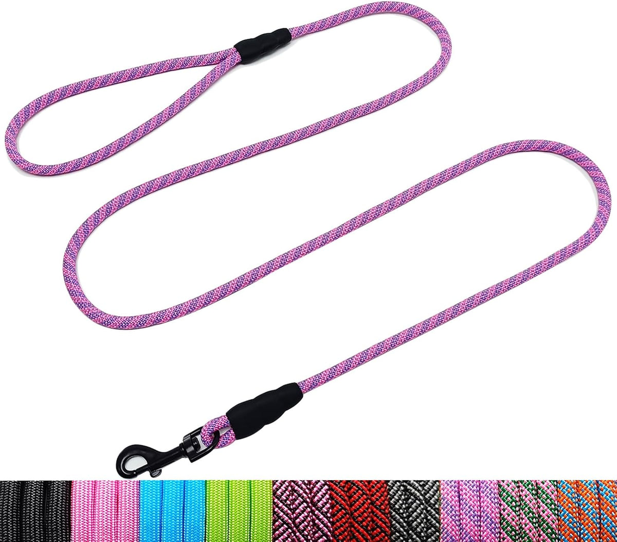 WYuZe 5ft Puppy Leash for Small Dogs Cats - Pink Purple / 5 FT (3~18 lbs)