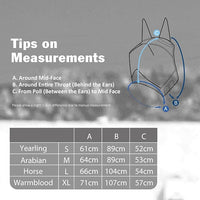 Harrison Howard Pro Luminous Horse Half Face Fly Mask Large Eye Space with Ears UV Protection for Horse Coral Orange M