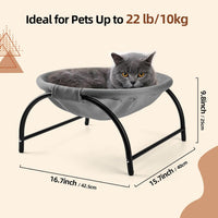Raised Cat Hammock Bed, Pet Bed for for Indoor Cats - Grey / Mesh - image 2