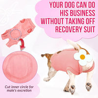 Lukovee Recovery Suit for Dogs, Onesie Surgery Recovery Suit for Female Male Dogs, Abdominal Wounds Cone E-Collar Alternative Prevent Licking Spay Recovery Suit (Peach,XL)